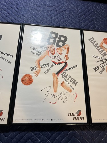 Portland Blazers Damian Lillard Set Of 4 Collectors Edition 17”X11” Framed - Picture 6 of 9
