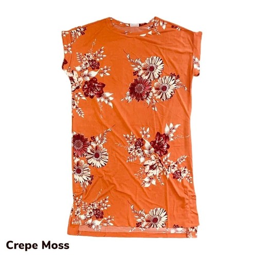 LARGE CHELSEA LuLaRoe T-Shirt-Kleid ~ ORANGE GEBLÜMT ~ Größen 12-14; neu mit Etikett - Bild 1 von 5