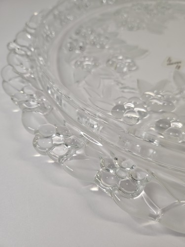 MIKASA Walther Crystal Frosted Leaves Flowers 13" Serving Platter - Picture 5 of 10