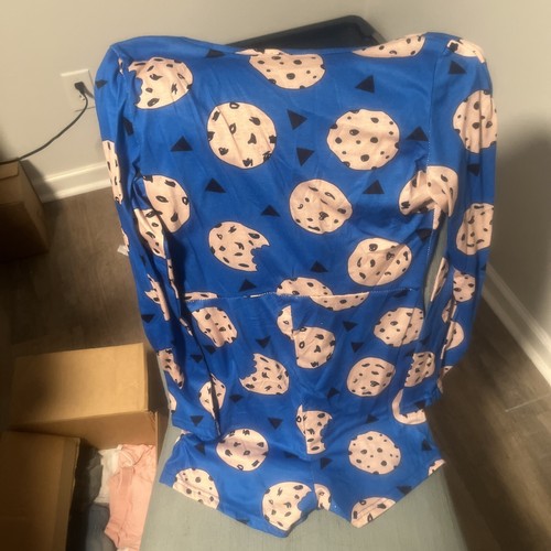 Womens Pajama Onepiece size S Small Cookies Long Sleeve - Picture 2 of 3