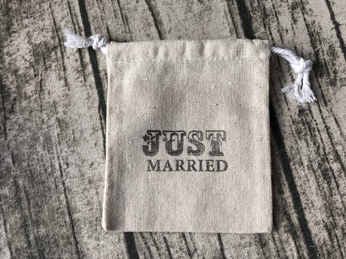 100x Vintage Just Married Stamp Line Wedding Favor Bags Wedding Gift Favours Bag - Picture 4 of 4