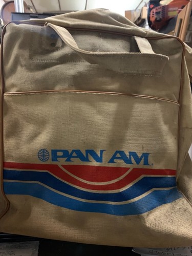 Pan Am Duffel Bag Tan Small Carry Canvas Tote - 第 1/5 張圖片