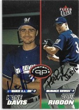 DAVIS & RIGDON Autographed Signed 2001 Ultra ROOKIE card #248 Milwaukee Brewers