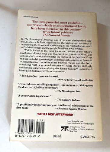 THE TEMPTING OF AMERICA By Robert H. Bork - Paperback, 1990 PS - Imagen 2 de 3