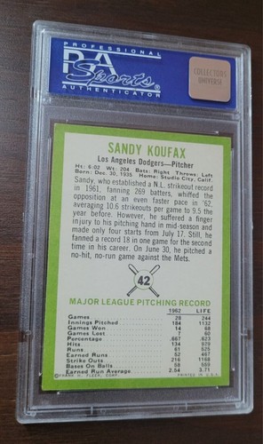 1963 Fleer Sandy Koufax #42 PSA 4 (Nicely Centered) BEST PRICE ON EBAY - Picture 2 of 2
