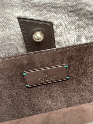 Authentic Rolex 3 Watch Saddle Brown Leather Travel / Case / Pouch Roll - Picture 10 of 24
