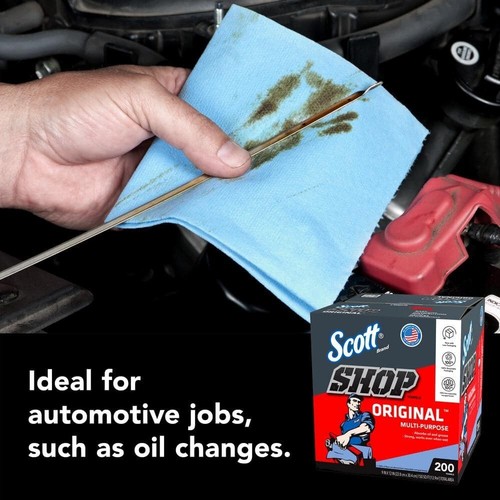 (200/Caja) Caja emergente de toallas Blue Shop elimina eficientemente grasa, líquidos, aceites - Imagen 3 de 5