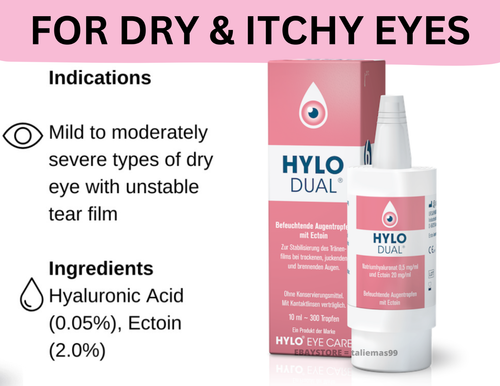 HYLO DUAL Hylo-Protect EYE DROPS 10ml moisturizing Dry Eye Allergy Soothing NEW! - Picture 5 of 6
