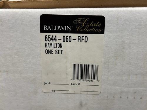 Baldwin 6544-060-RFD Hamilton Right Full DUMMY Lever Set - Satin Brass & Brown - Picture 24 of 24