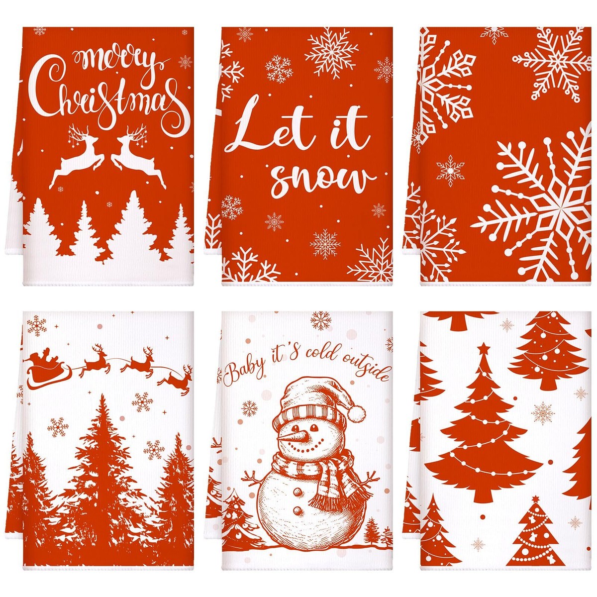 Winter dish towels discount