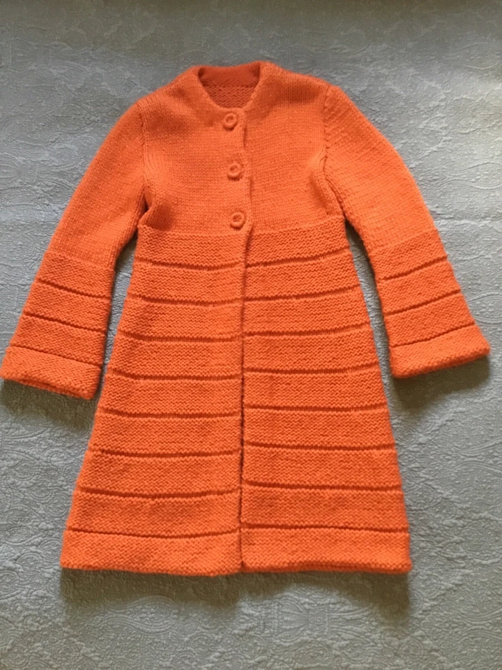 Cárdigan de Colección Para Mujer Tejido a Mano Suéter Calabaza Mandarina Naranja Otoño Invierno S Foto 2 de 4