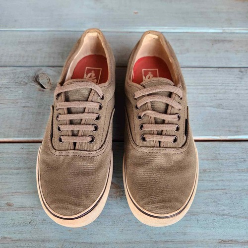 Vans authentische Off The Wall Camp Schuhe W8,5 M7 grün Canvas Schnürskater - Bild 4 von 10