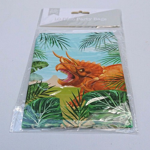PREHISTORIC PARTY TABLE WARE Dinosaur Loot Bags BIRTHDAY BANNER Canape NAPKINS - Picture 15 of 18