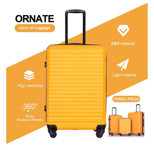 Travelhouse 3 Piece Hardside Luggage Set Hardshell TSA Lock/ Maletas de viaje - Picture 34 of 37