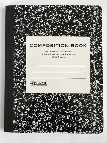 Paquete de 5 cuadernos composición libro con reglas anchas 100 hojas 200 páginas regreso al cole - Imagen 3 de 6