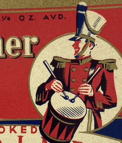 Old Vintage Drummer Boy Sardines West Pembroke Maine Art Deco Label