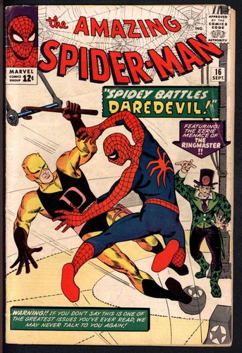 AMAZING SPIDER-MAN #16 2.5 // 1ST DAREDEVIL CROSSOVER MARVEL COMICS 1964