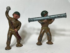 Manoil Barclay Lead Soldier Infantry Bazooka Grenade Attack Podfoot Lot X2