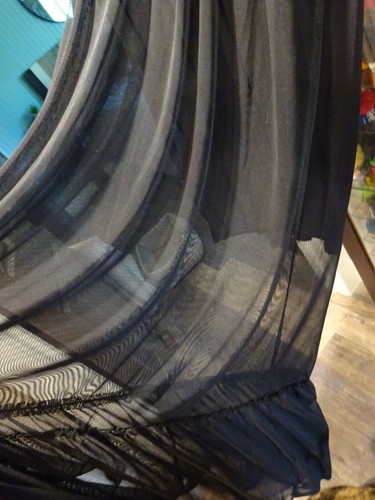 women's LARGE BLACK sheer flowy long / short length dress Entro - Picture 3 of 7