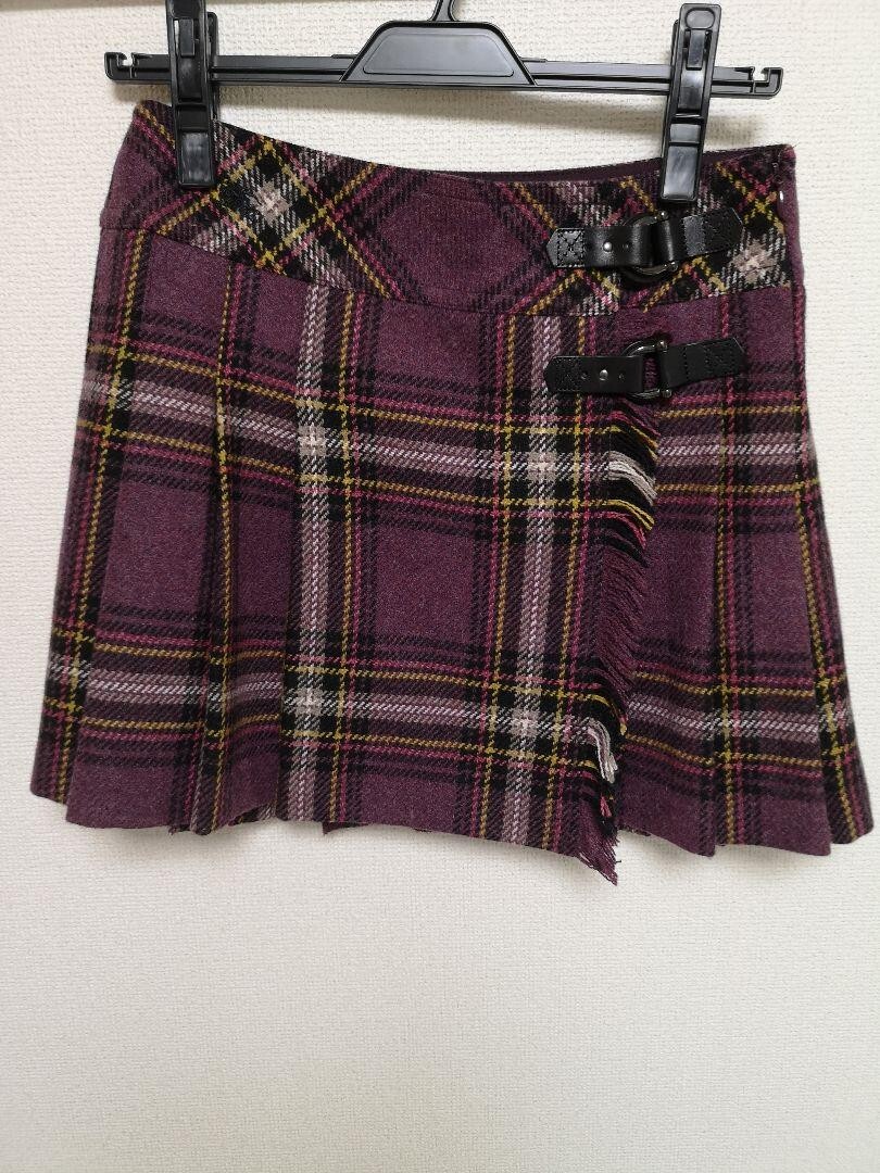 Burberry Blue Label Nova Plaid Pleated Mini Skirt Purple size 36