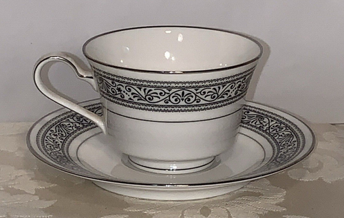 Vintage Noritake Prelude Ivory Dinnerware - Footed Cup & Saucer Set - Picture 2 of 6