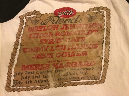 Vintage Willie Nelson's Picnic at Giant's Stadium Double Sided Raglan T-Shirt - Picture 5 of 8