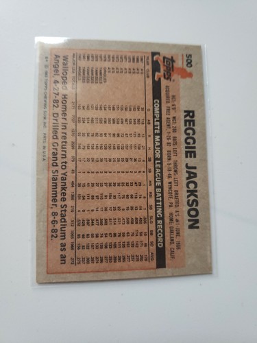 Reggie Jackson 1983 Topps #500 - Imagen 2 de 2