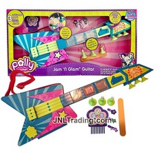 Year 2007 Polly Pocket Polly-Tastic Adventure JAM 'N GLAM GUITAR with Hairbrush