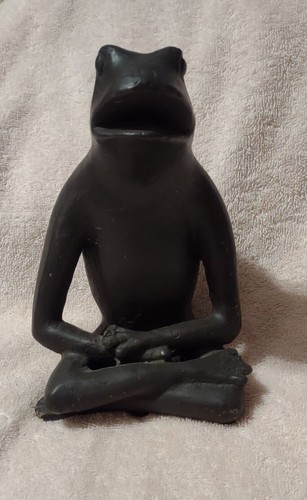 Vintage Cast Iron Sitting Frog Door Stop Decor