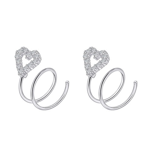 2PCS Double Hoop Spiral Nose Ring 16g Chain Dangle Nose Rings Studs Piercing 20G - Picture 30 of 34