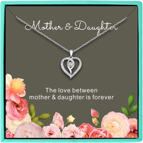 Love Family Necklace Gifts for Women Mom Mother Daughter Her 925 Sterling Silver - Bild 1 von 8