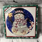 Holiday Treasures Snowman Large Ceramic Plate Christmas Santa’s Cookie New
