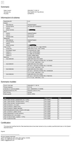 RAM ECC Hynix HMT351U7CFR8C-PB 8GB (2x4GB) unbuffered PC3-12800E DDR3 1600 MHz - Foto 3 di 3