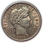 1915 Barber Silver Dime Almost Uncirculated Au Coin #22624