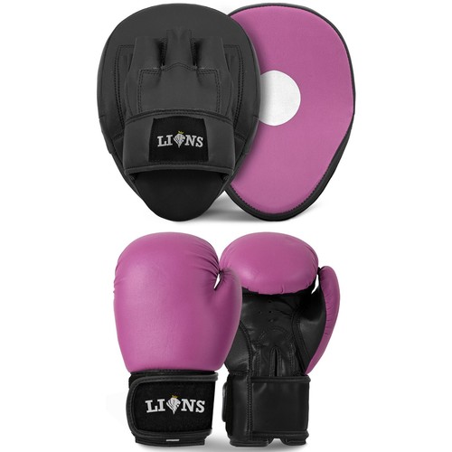 Curved Focus Pads and Boxing Gloves Set MMA Kick Boxing Punch Bag Training Mitts - Picture 49 of 50