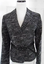 New ANNE KLEIN Suit Separates Viscose Blend 3 Button Black Blazer Size 8