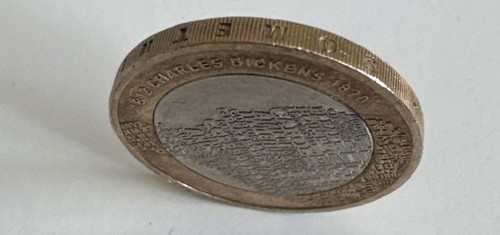 Charles Dickens 2 Pfund Münze mit Fehlern super selten - Bild 3 von 3