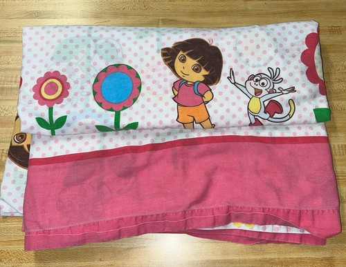 Dora The Explorer & Boots, Pink Polka Dot, Full Size 4 Piece Sheet/Bed Set, 2009 - Picture 5 of 10