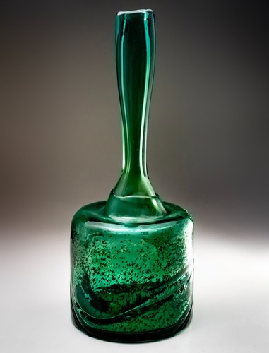 Jarrón bohemio de vidrio soplado Karola del diseñador C Caczew 31,5 cm de alto Polonia - Imagen 3 de 18