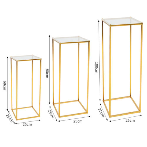 60/80/100cm Metal Flower Stand Rectangular Centrepiece Pedestal Wedding Decor - Picture 2 of 20