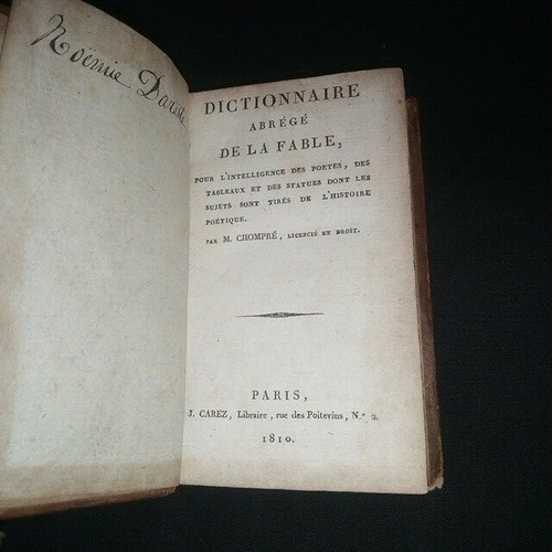 Dictionnaire Abridged de La Fable By M Chompre Linked Up Year 1810 - Picture 2 of 12