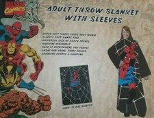 SPIDERMAN Blanket Pajamas W/ Sleeves  SOFT No Box NEW FREE Shipping Fleece