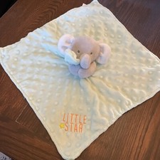 Carters Child of Mine Little Star Elephant Lovey Security Blanket Plush Aqua 92