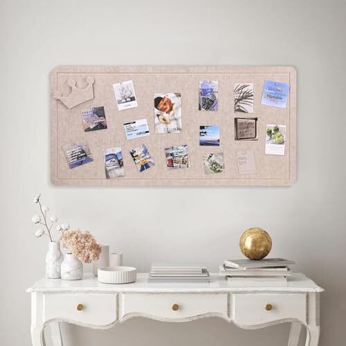 Foldable Large Felt Bulletin Board - 36'' x 18'', Decorative 9" x 17.5" Black - Picture 8 of 8