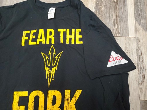 Fear The Fork Sun Devils Men’s Short Sleeve T Shirt XL Coors Light - Picture 2 of 6