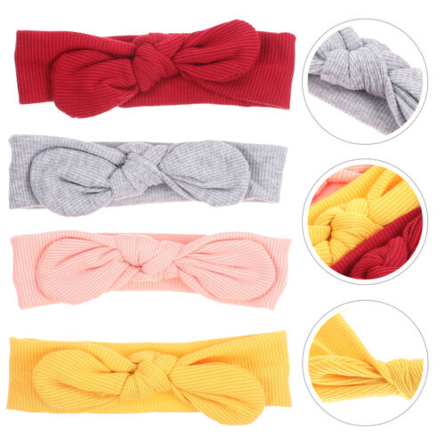  4 Pcs Polyester Hair Accessories Baby Girl Newborn Headbands Bows - Picture 1 of 12