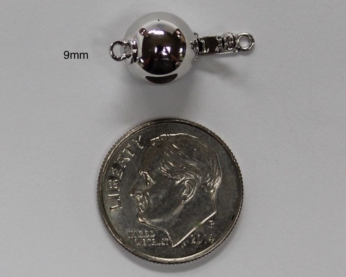 14Kt 14K White Solid Gold Ball Bead Clasp for Fine Jewelry 6mm 7mm 8mm 9mm 10mm - Picture 11 of 11