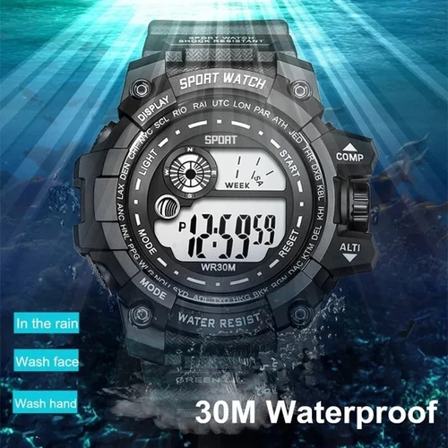 Orologio sportivo uomo LED G-Shock stile militare tattico impermeabile - Foto 3 di 7