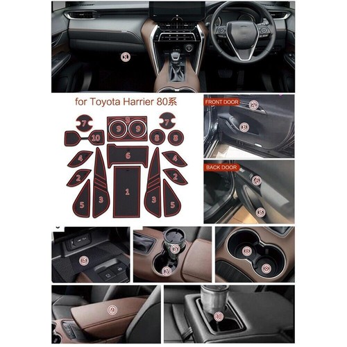 Alfombrillas de goma antideslizantes interiores para puerta para Toyota Harrier 2020-2022 - Imagen 4 de 12
