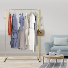 Nano Baking Paint 42.5in Vintage Standing Clothes Rack Portable External Hooks